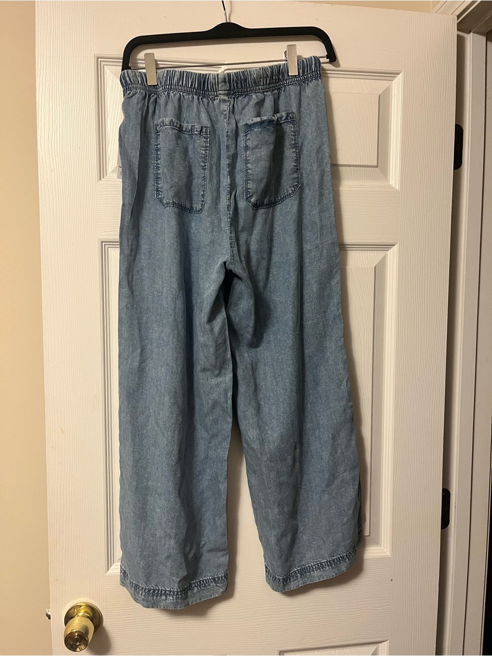 Splendid Women's M Adele Indigo Palazzo Pants Wide Leg Blue Coastal Beach Size M - Picture 3 of 5